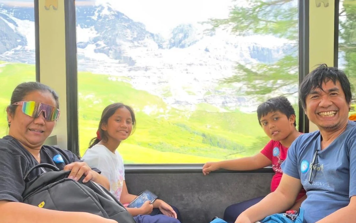 Sphinx Observatory terrace at Jungfraujoch above the Aletsch Glacier