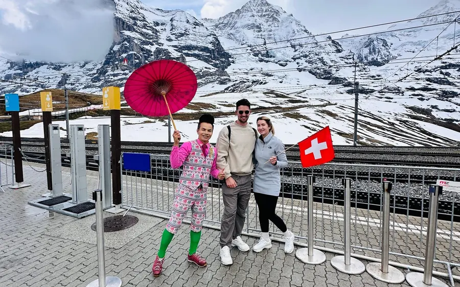 The cogwheel train from Kleine Scheidegg on the way to the Top of Europe