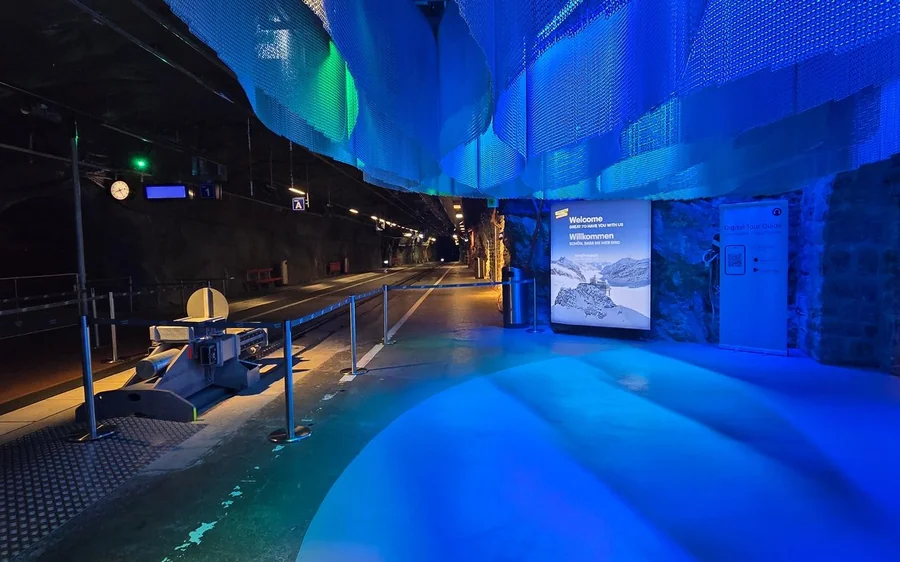 The tunnels of the Ice Palace inside the glacier at Jungfraujoch