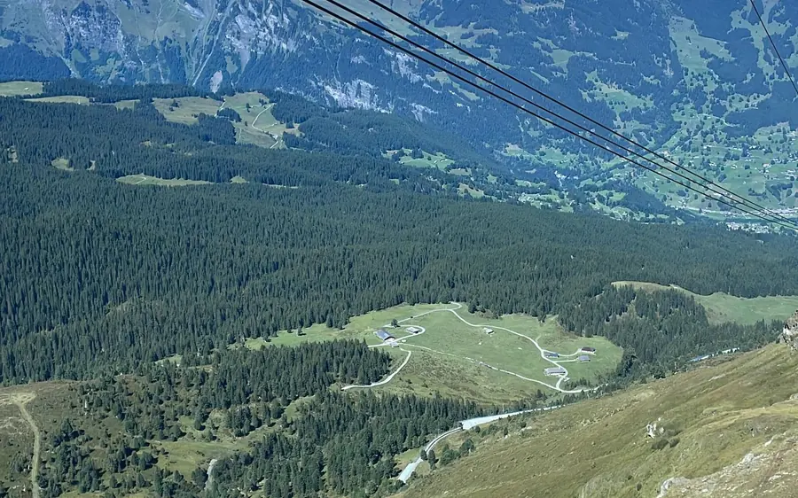 The Jungfrau Railway climbing towards Kleine Scheidegg